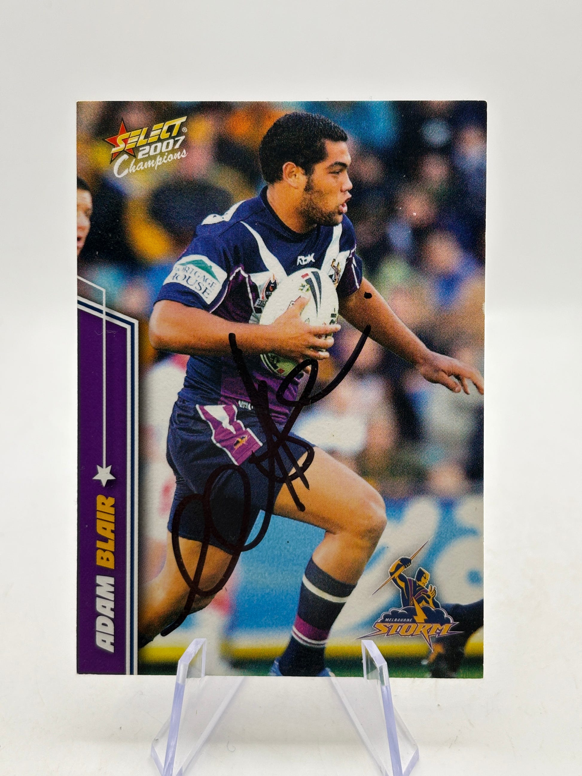 Select 2007 NRL Adam Blair Melbourne Storm on Card Auto image 1