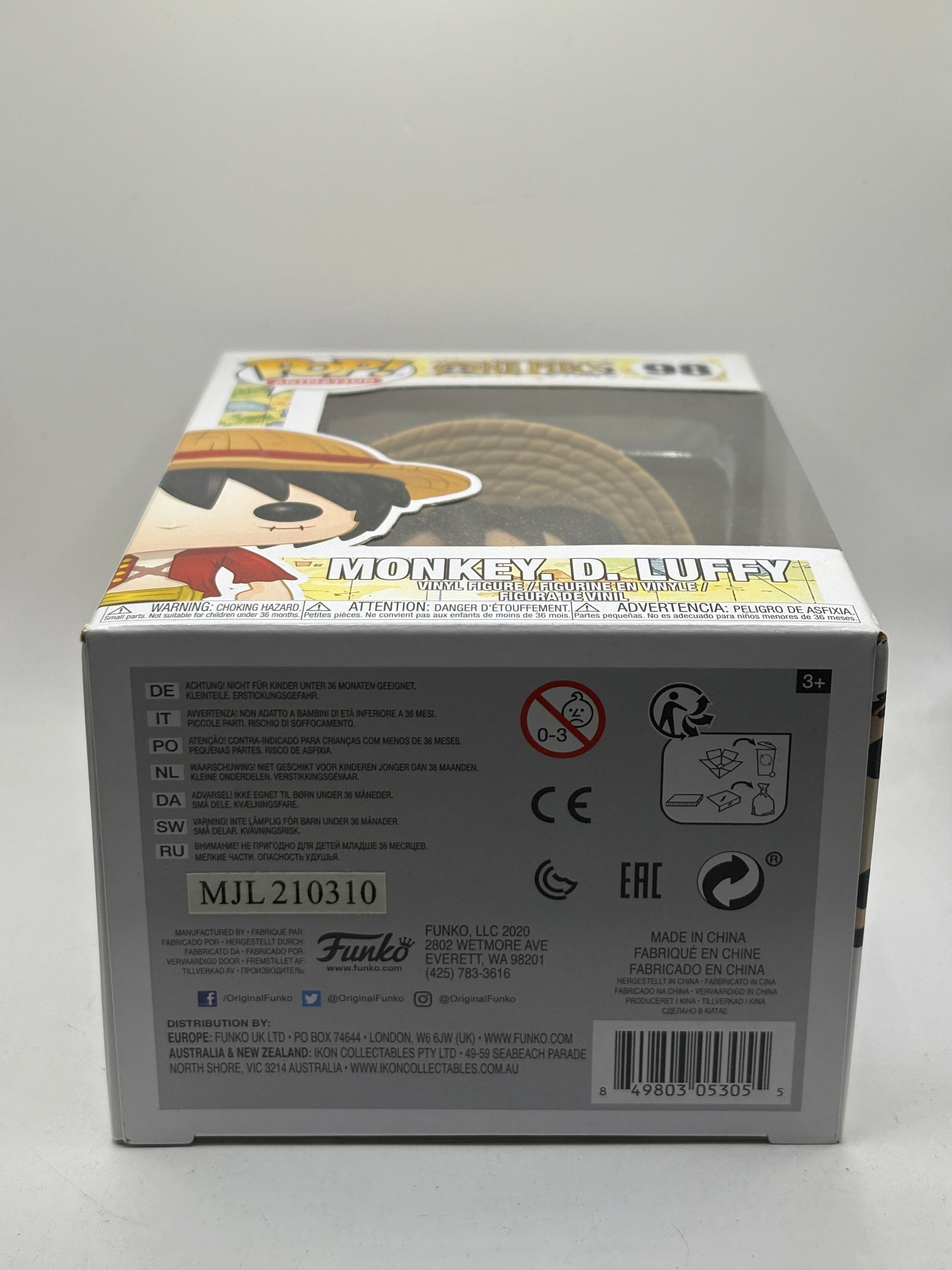 Funko POP! Animation One Piece #98 Monkey D Luffy Vinyl Figure FRENLY BRICKS - Open 7 Days