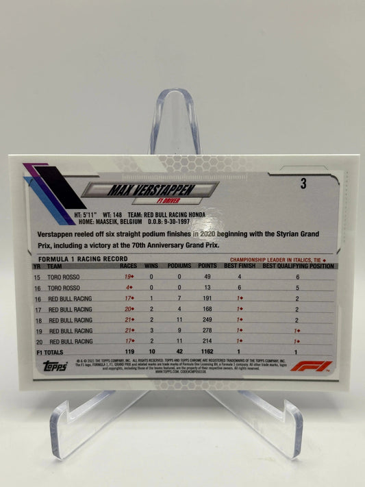 2021 Topps Chrome Formula 1 F1 - Max Verstappen Blue Cracked Ice FRENLY BRICKS - Open 7 Days