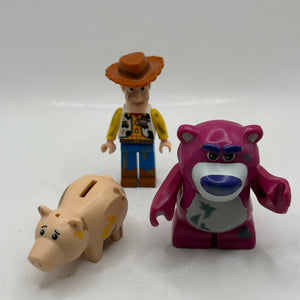 LEGO 7596 Toy Story 3 Minifigure Lot: Dirty Hamm (w/ Plug & Coin), Lotso, Woody FRENLY BRICKS - Open 7 Days