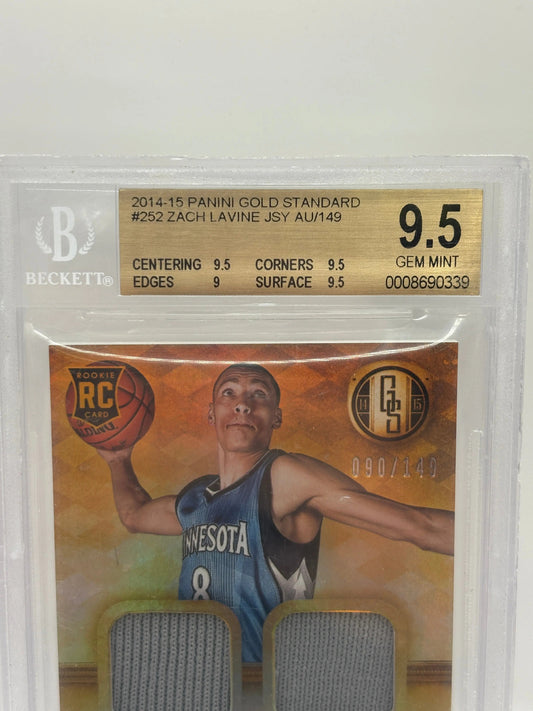 2014-15 Panini Gold Standard #252 Zach Lavine /149 RPA Auto Beckett 9.5 Gem Mint FRENLY BRICKS - Open 7 Days