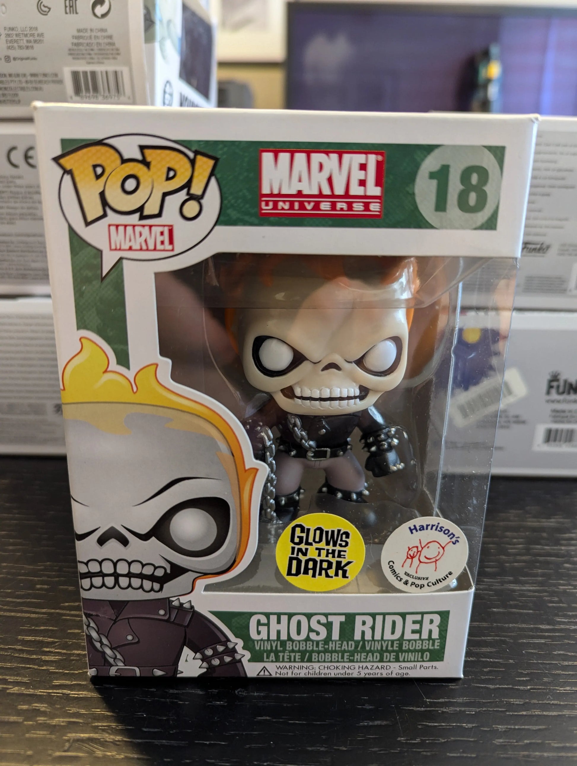 Funko Pop! Marvel Ghost Rider Glow in the Dark Exclusive #18 FRENLY BRICKS - Open 7 Days