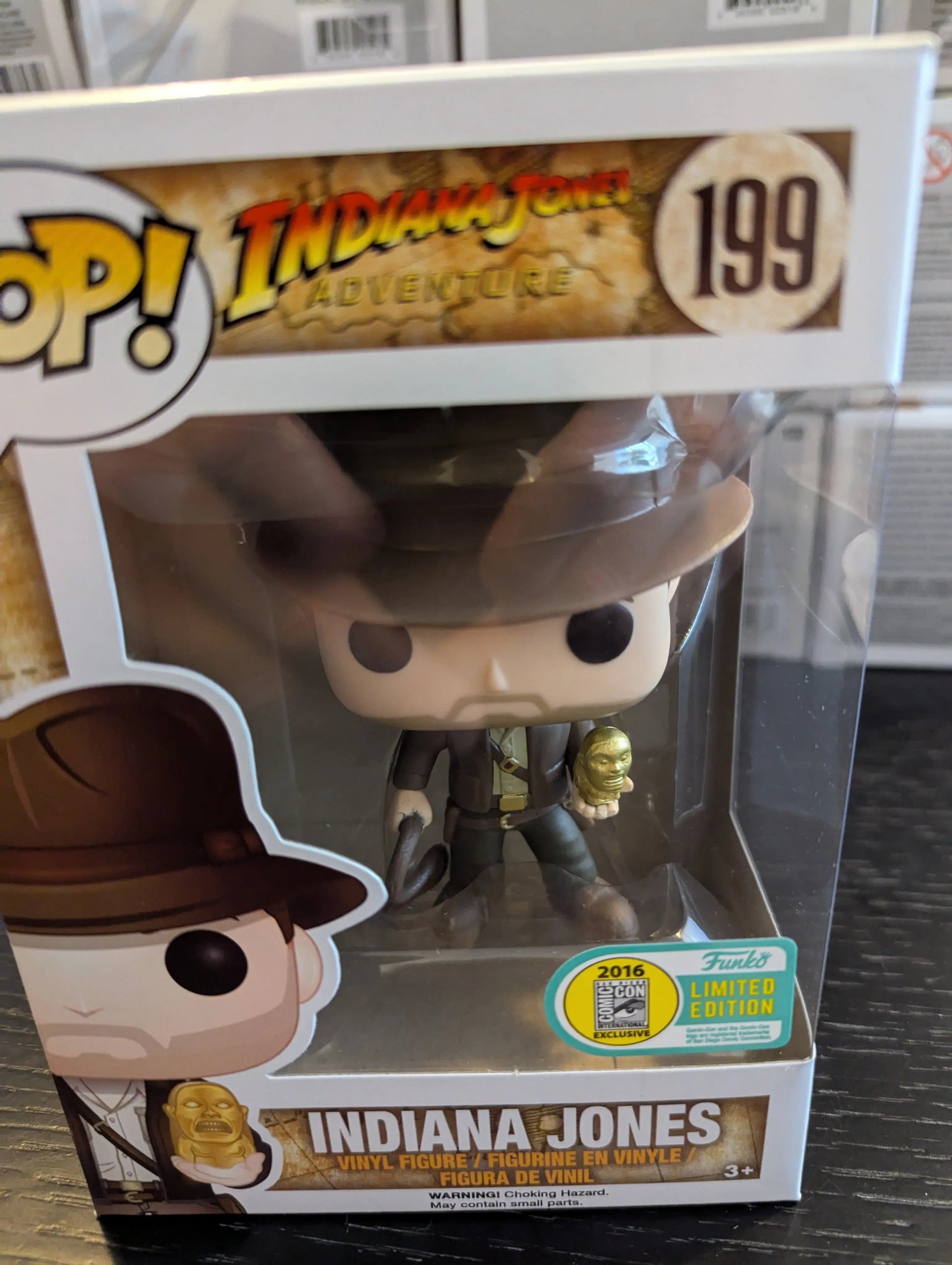 Funko Pop Vinyl #199 Indiana Jones Vaulted Grail 2016 SDCC Excellent Condition FRENLY BRICKS - Open 7 Days