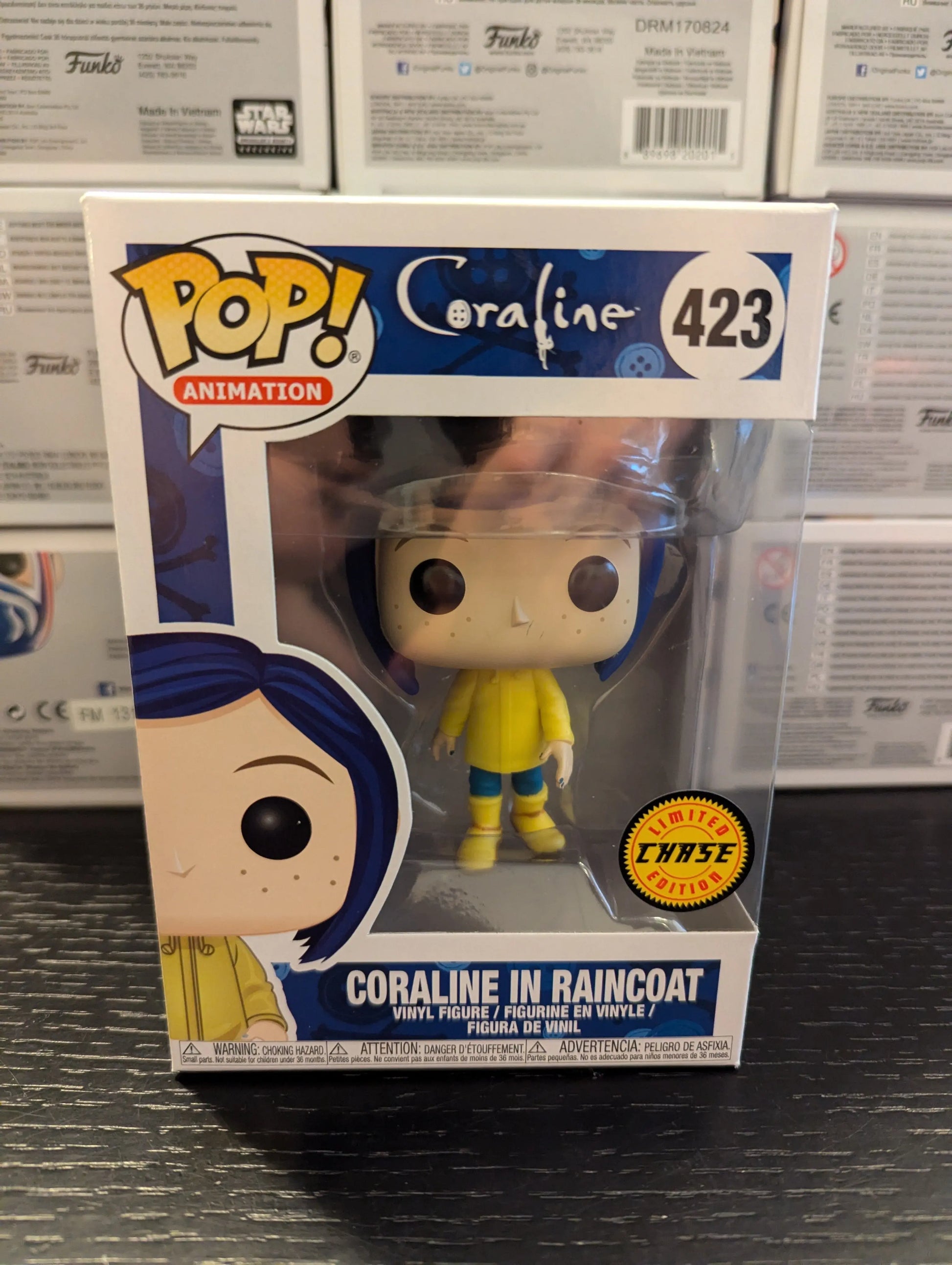 Funko Pop Animation Coraline in Raincoat 423 Limited CHASE Edition FRENLY BRICKS - Open 7 Days