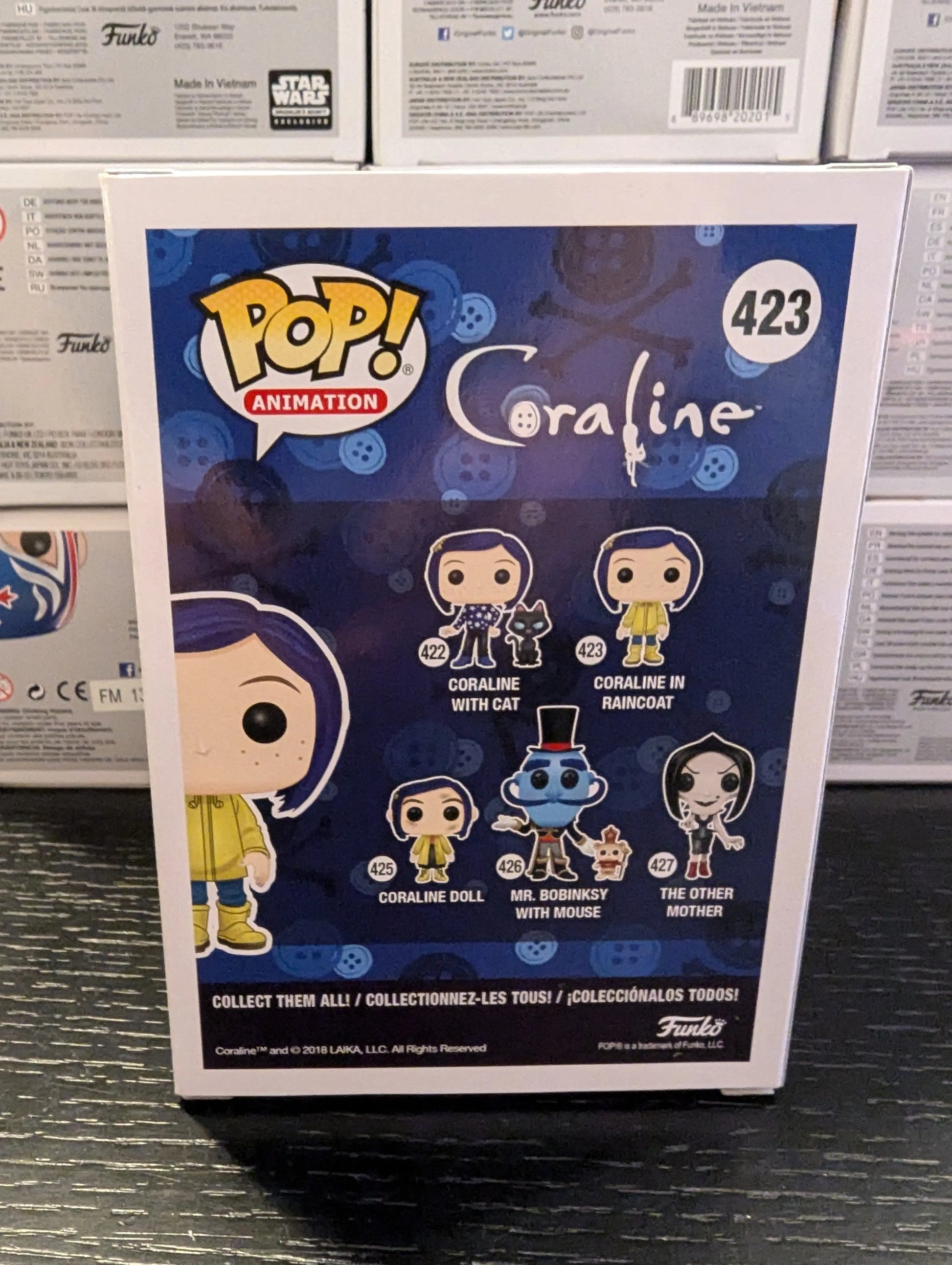 Funko Pop Animation Coraline in Raincoat 423 Limited CHASE Edition FRENLY BRICKS - Open 7 Days