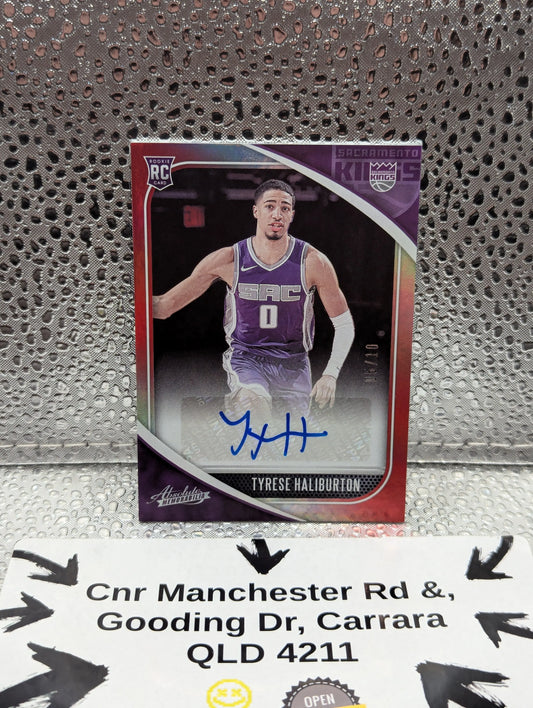 2020-21 Panini Absolute TYRESE HALIBURTON Rookie AUTO /10 FRENLY BRICKS - Open 7 Days