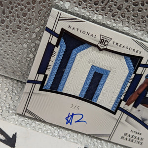 2022 Panini National Treasures ROOKIE Hassan Haskins Patch Auto /5 FRENLY BRICKS - Open 7 Days