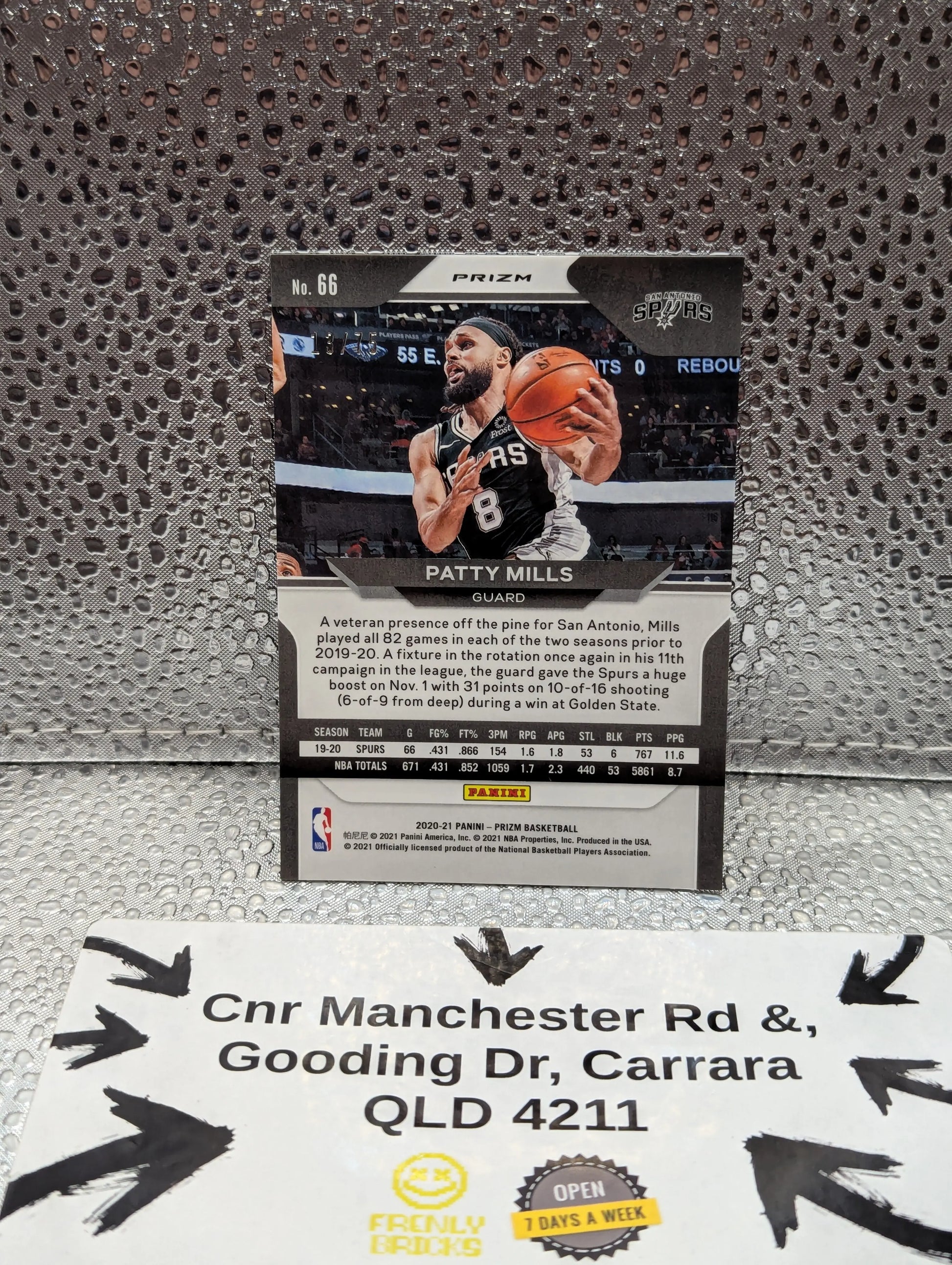 2020-21 Panini Prizm PATTY MILLS sparkle /75 FRENLY BRICKS - Open 7 Days