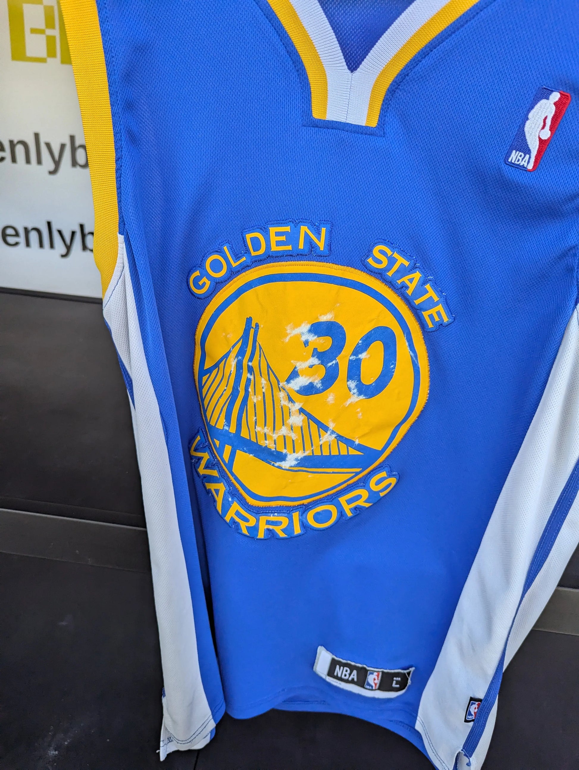 Curry Golden State Warriors NBA Jersey Mens Size L Blue replica FRENLY BRICKS - Open 7 Days