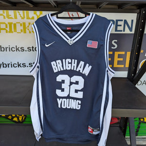 Jimmer Fredette Nike BYU Jersey Navy Blue/White Size XTRA Large Basketball College FRENLY BRICKS - Open 7 Days