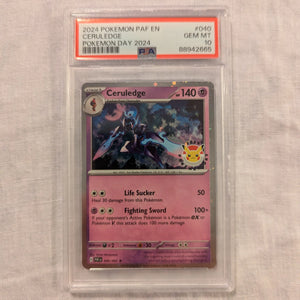 2024 Pokemon #40 Ceruledge Pokemon Day 2024 PSA 10 FRENLY BRICKS - Open 7 Days