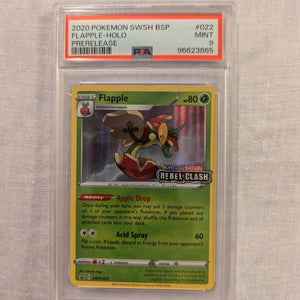 2020 Pokemon #22 Flapple HOLO Prerelease PSA 9 FRENLY BRICKS - Open 7 Days