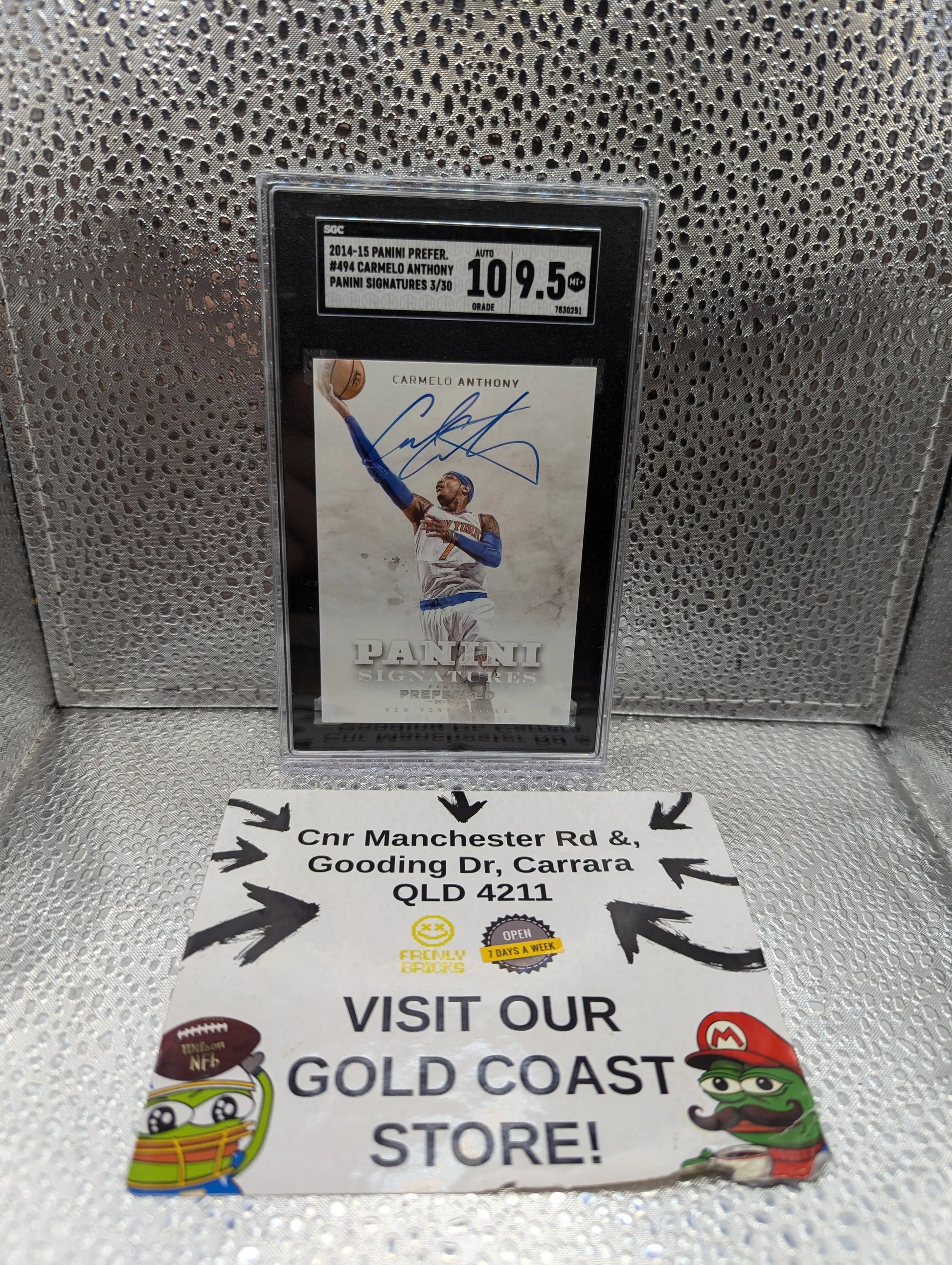 2014-15 Panini Preferred Carmelo Anthony Auto /30 On Card SGC 9.5 auto 10 FRENLY BRICKS - Open 7 Days