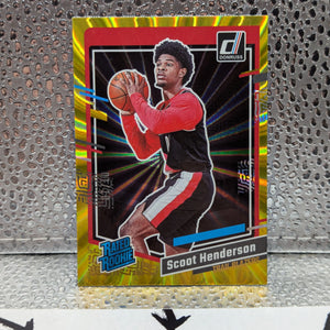 2023-24 Donruss Scoot Henderson #250 Gold Laser Holo Rated Rookie RC /10 FRENLY BRICKS - Open 7 Days