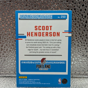 2023-24 Donruss Scoot Henderson #250 Gold Laser Holo Rated Rookie RC /10 FRENLY BRICKS - Open 7 Days