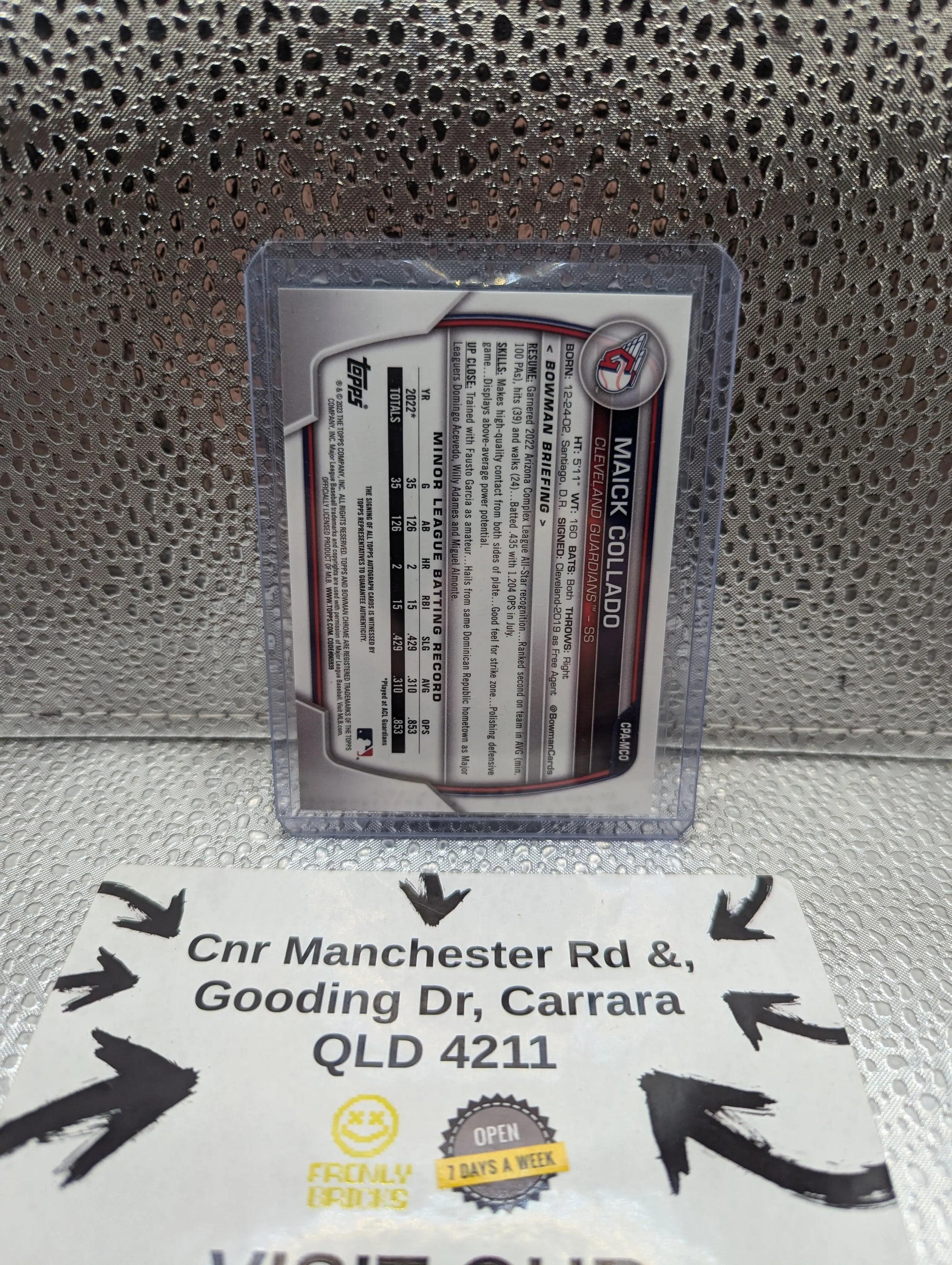 2023 Topps Chrome Bowman 1st MAICK COLLADO Autograph /150 Silver Refractor FRENLY BRICKS - Open 7 Days