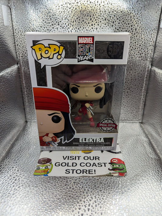 Funko POP! Marvel: 80th - First Appearance: Elektra - 581 FRENLY BRICKS - Open 7 Days