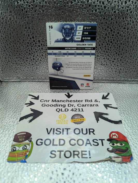 2010 Panini Absolute Memorabilia GOLDEN TATE Rookie Jersey Collection FRENLY BRICKS - Open 7 Days