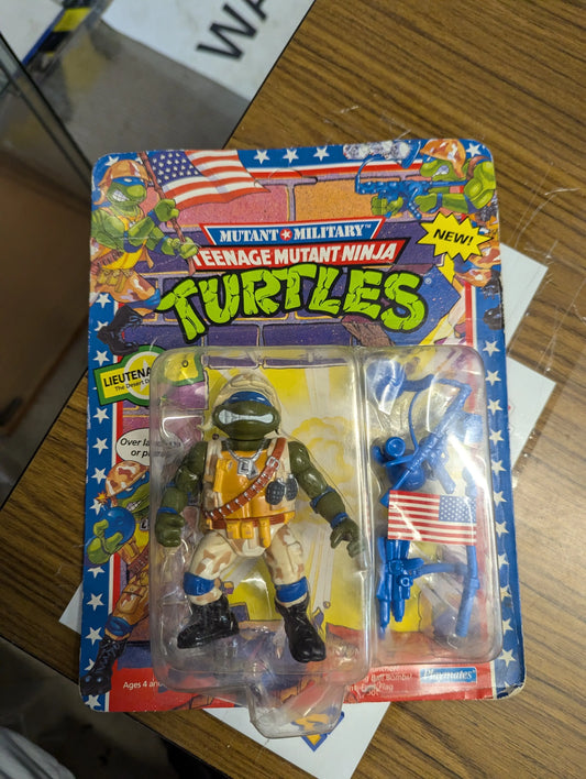 1991 Playmates Toys LIEUTENANT LEO TMNT Action Figure in Pack UNPUNCHED *box damage* FRENLY BRICKS - Open 7 Days