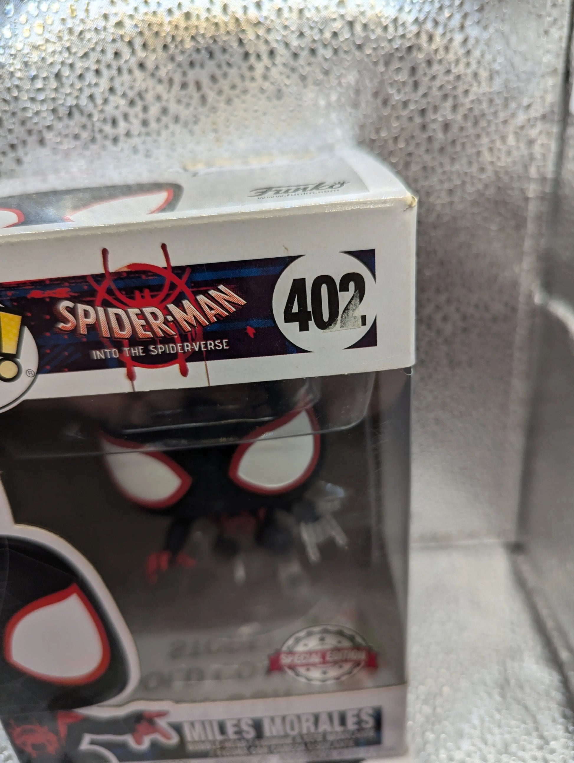 Funko Pop Spider-man 402 Appx 9cm Tall Vinyl Figure Miles Morales Disappearing box marks FRENLY BRICKS - Open 7 Days