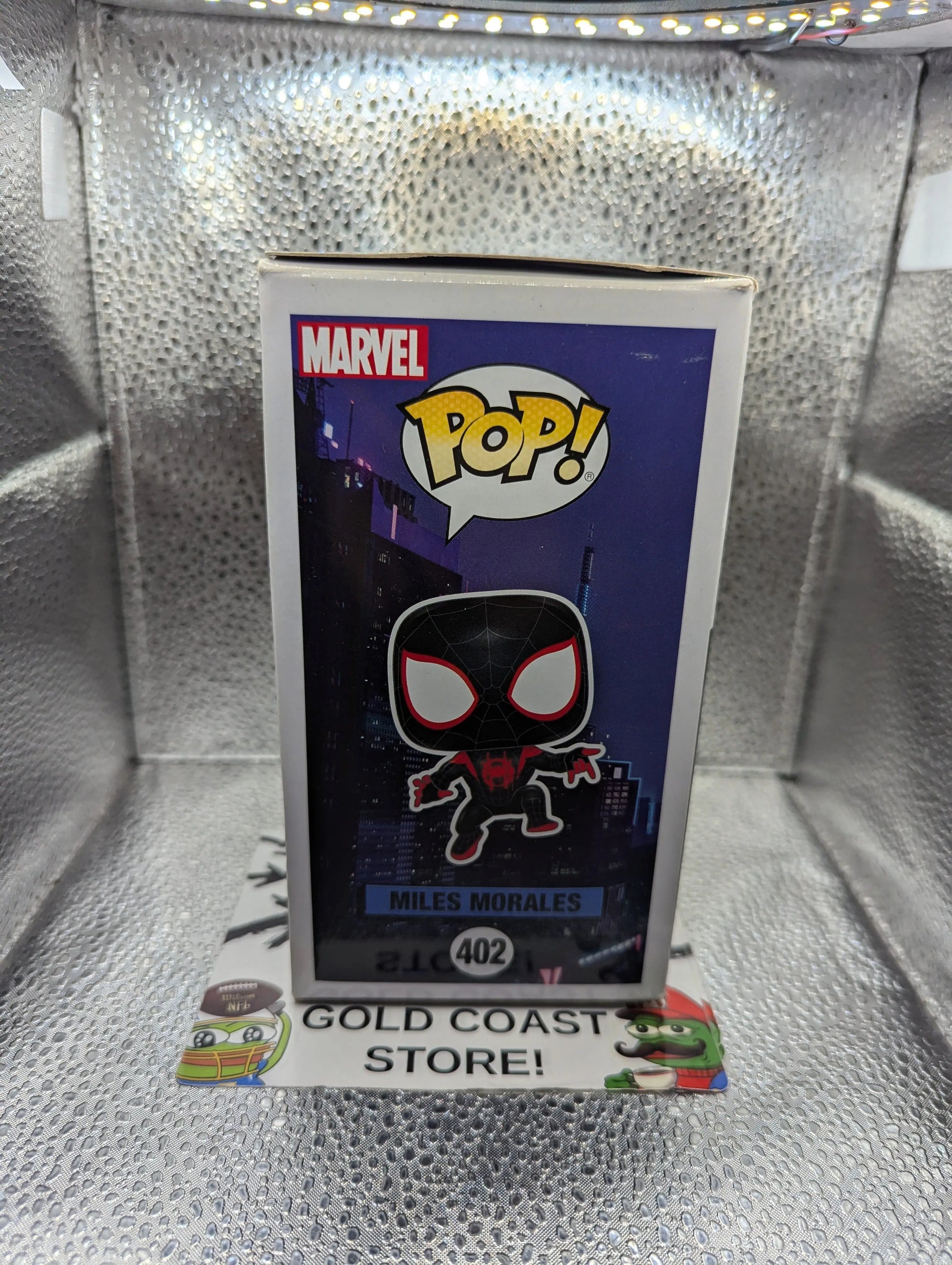 Funko Pop Spider-man 402 Appx 9cm Tall Vinyl Figure Miles Morales Disappearing box marks FRENLY BRICKS - Open 7 Days