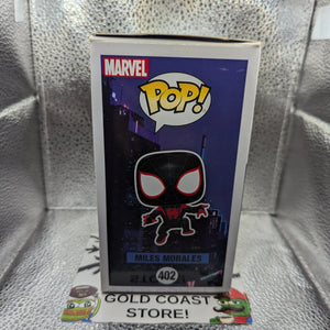 Funko Pop Spider-man 402 Appx 9cm Tall Vinyl Figure Miles Morales Disappearing box marks FRENLY BRICKS - Open 7 Days