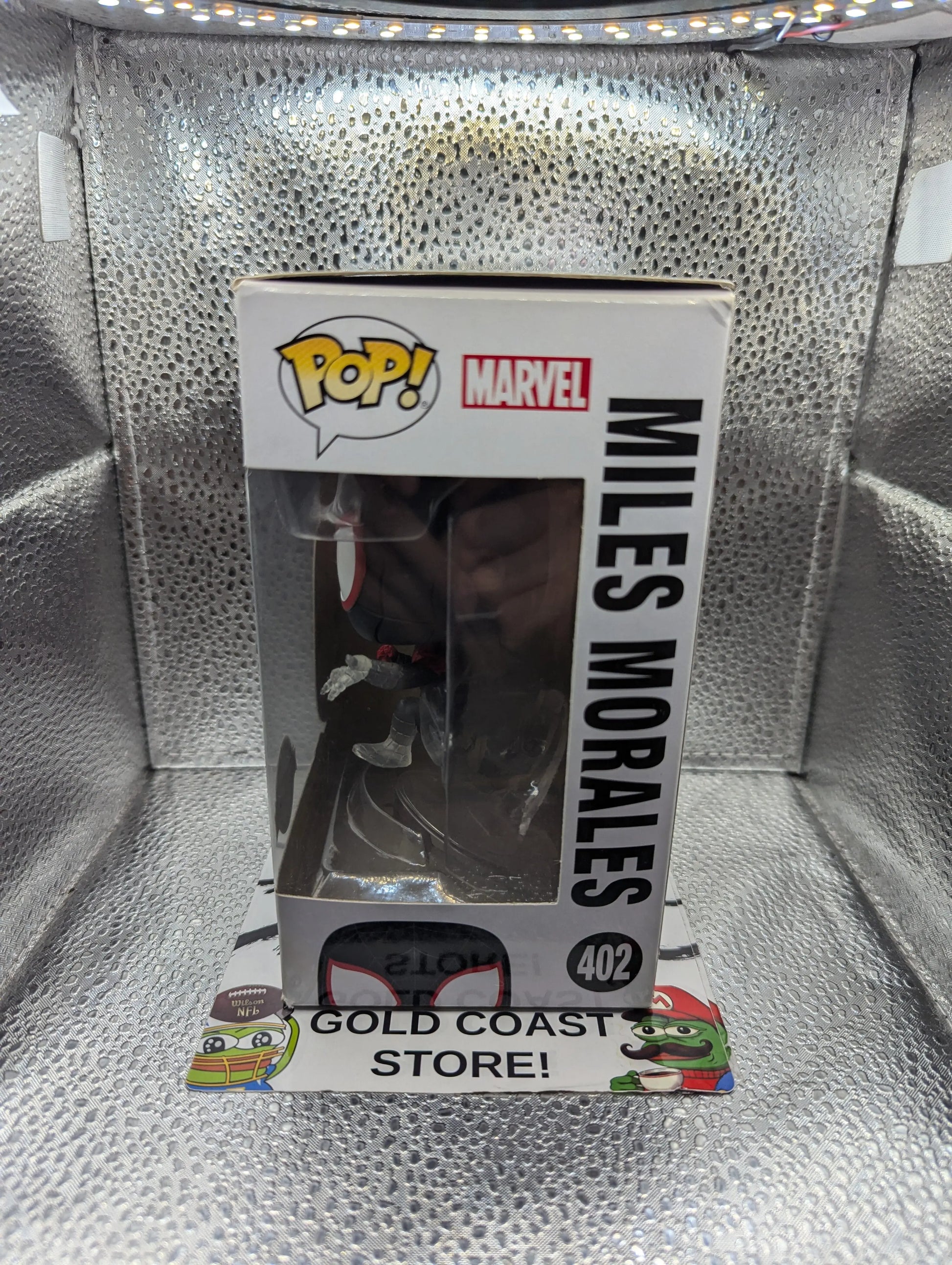 Funko Pop Spider-man 402 Appx 9cm Tall Vinyl Figure Miles Morales Disappearing box marks FRENLY BRICKS - Open 7 Days