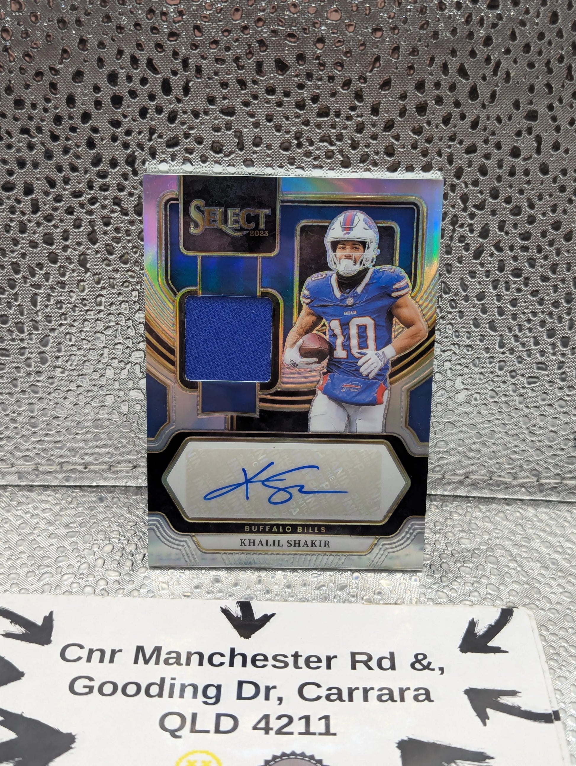 2023 Panini Select Khalil Shakir Silver Prizm Auto Mem /199 Buffalo Bills FRENLY BRICKS - Open 7 Days