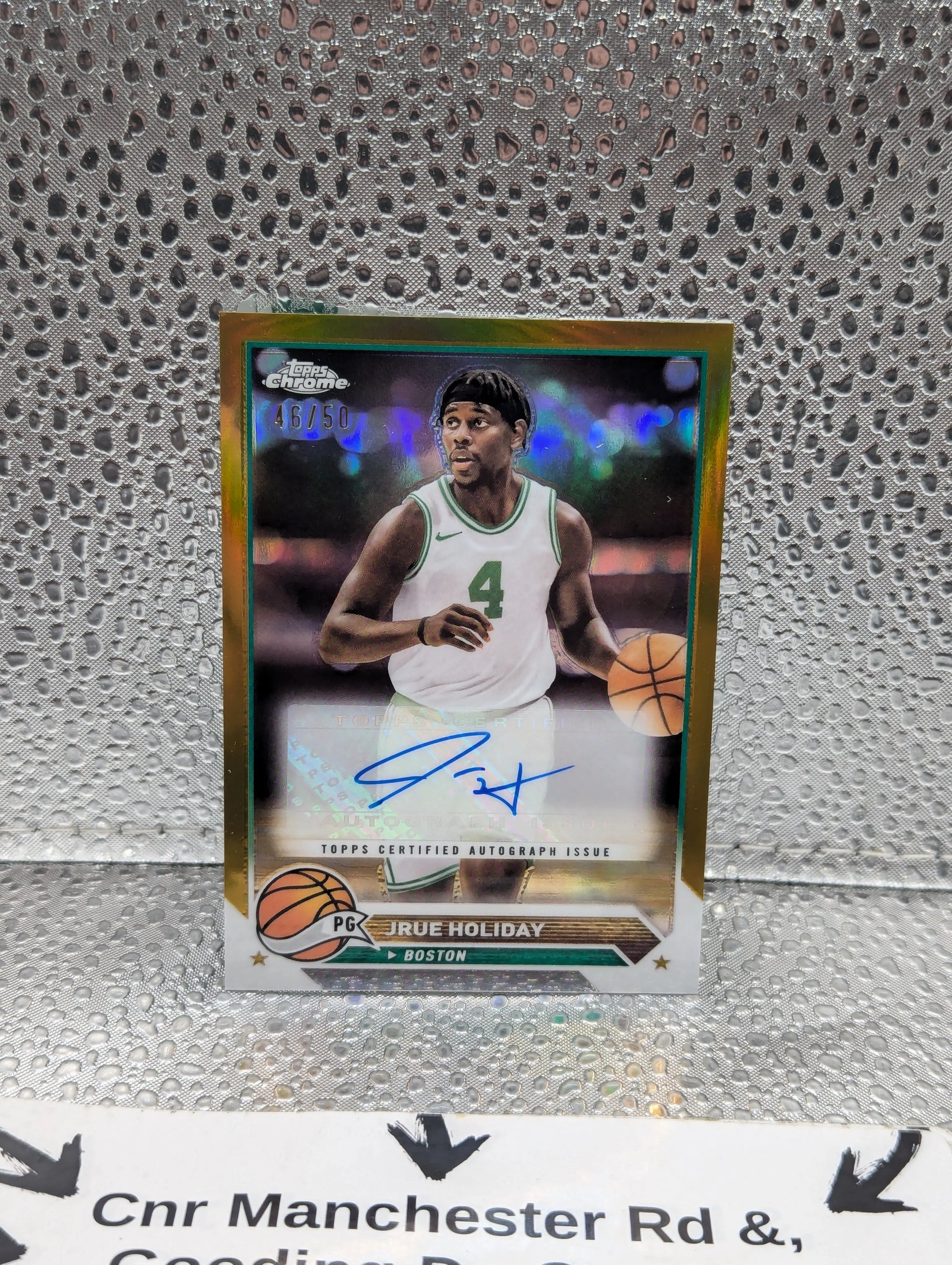 2023-24 Topps Chrome Basketball Jrue Holiday Gold Refractor Auto /50 Celtics FRENLY BRICKS - Open 7 Days