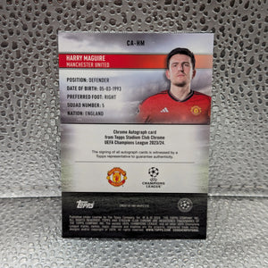 2024 Topps UEFA Stadium Club Chrome Harry Maguire Black AUTO /10 Man U UEFA FRENLY BRICKS - Open 7 Days