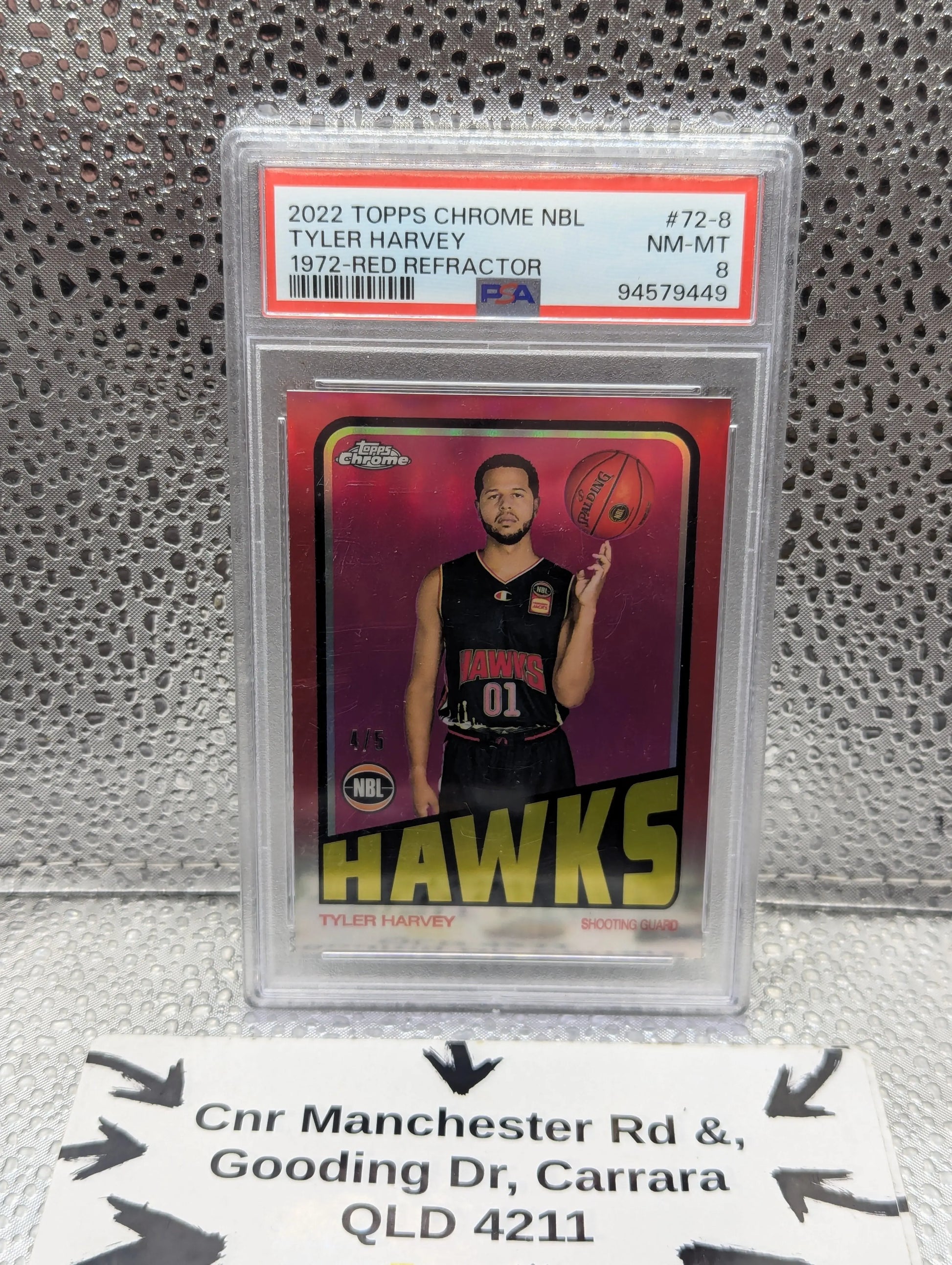 2022 Topps Chrome NBL Terry Harvey 1972 Red Refractor #72 PSA 8 FRENLY BRICKS - Open 7 Days