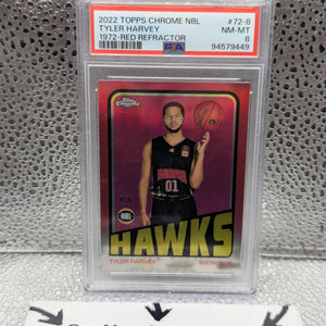 2022 Topps Chrome NBL Terry Harvey 1972 Red Refractor #72 PSA 8 FRENLY BRICKS - Open 7 Days