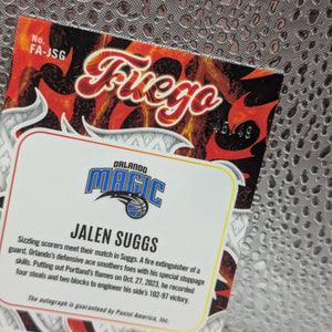 2023-24 Panini Phoenix Jalen Suggs Fuego Autographs Orange Auto /49 Magic FRENLY BRICKS - Open 7 Days