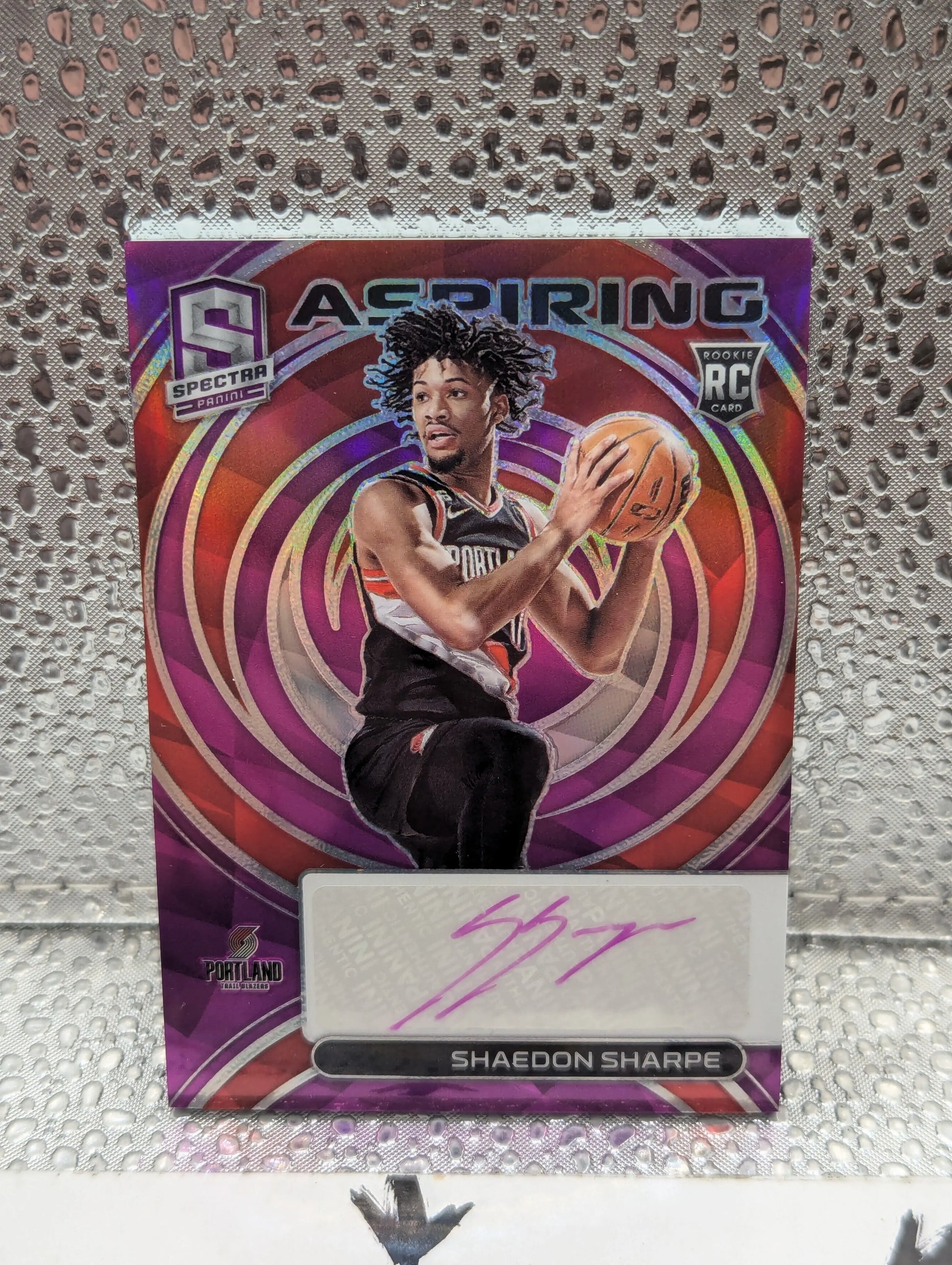 2022-23 Panini Spectra Shaedon Sharpe RC Rookie Aspiring Auto Purple /35 FRENLY BRICKS - Open 7 Days