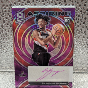 2022-23 Panini Spectra Shaedon Sharpe RC Rookie Aspiring Auto Purple /35 FRENLY BRICKS - Open 7 Days