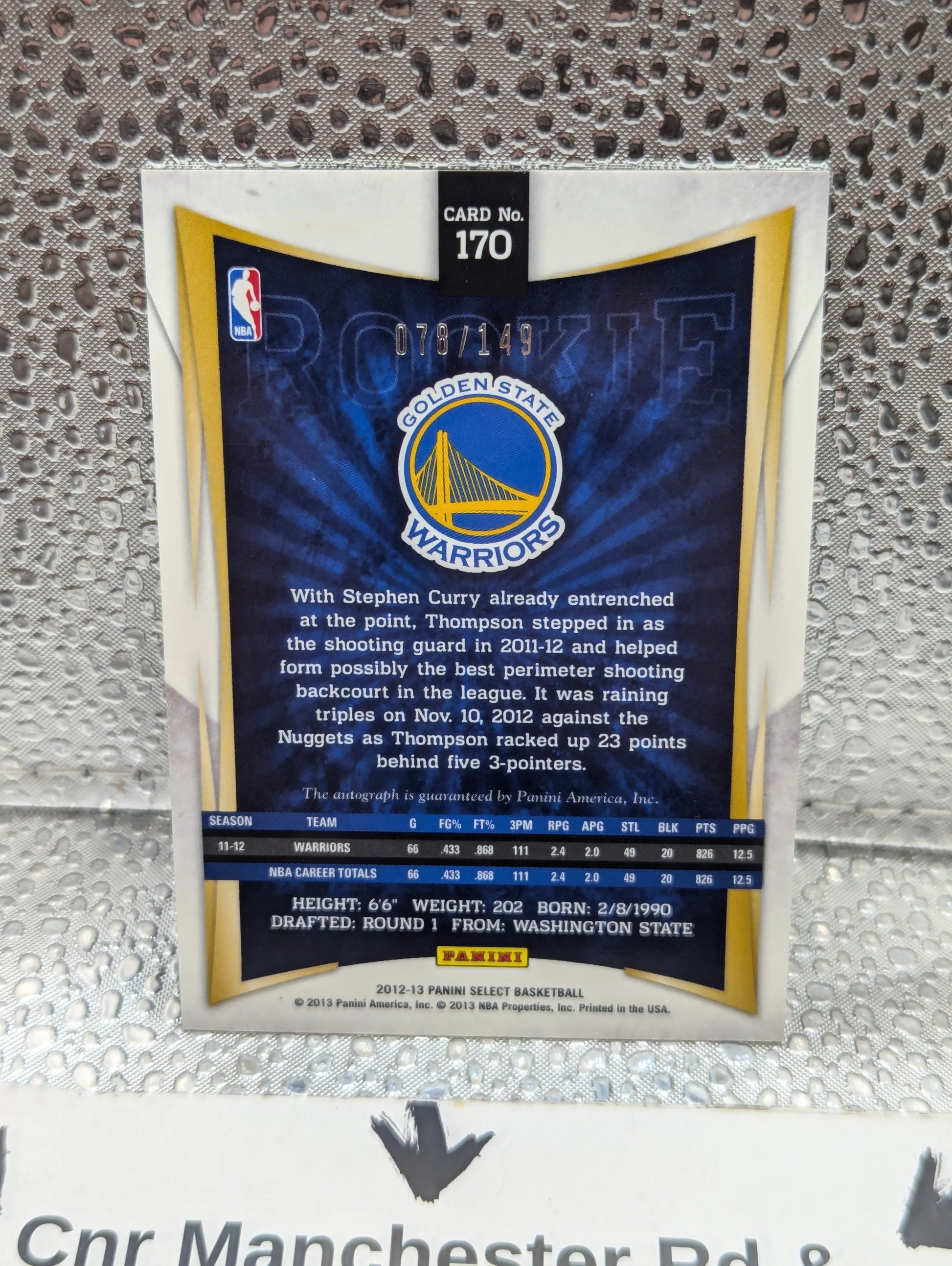 2012 Panini Select Klay Thompson /149 Rookie Autograph RC #170 Auto FRENLY BRICKS - Open 7 Days