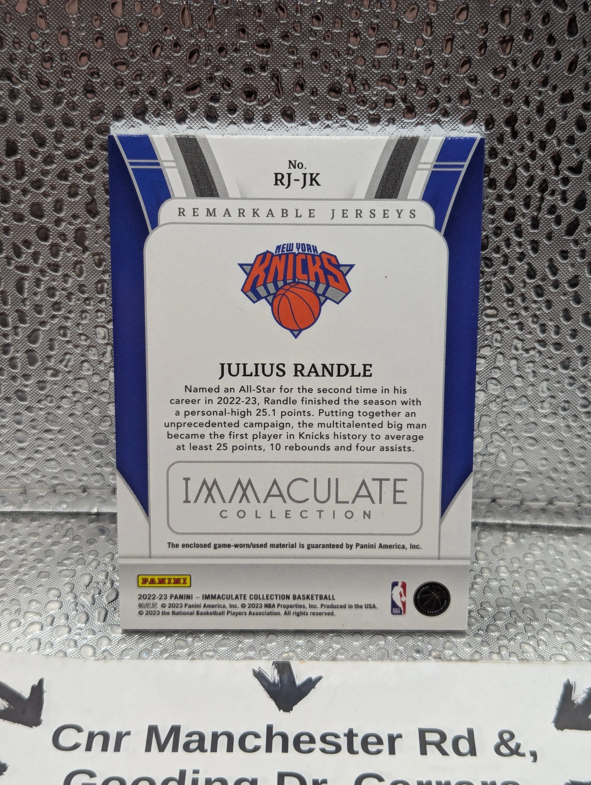 Julius Randle 2022-23 Panini Immaculate /99 Patch Materials FRENLY BRICKS - Open 7 Days