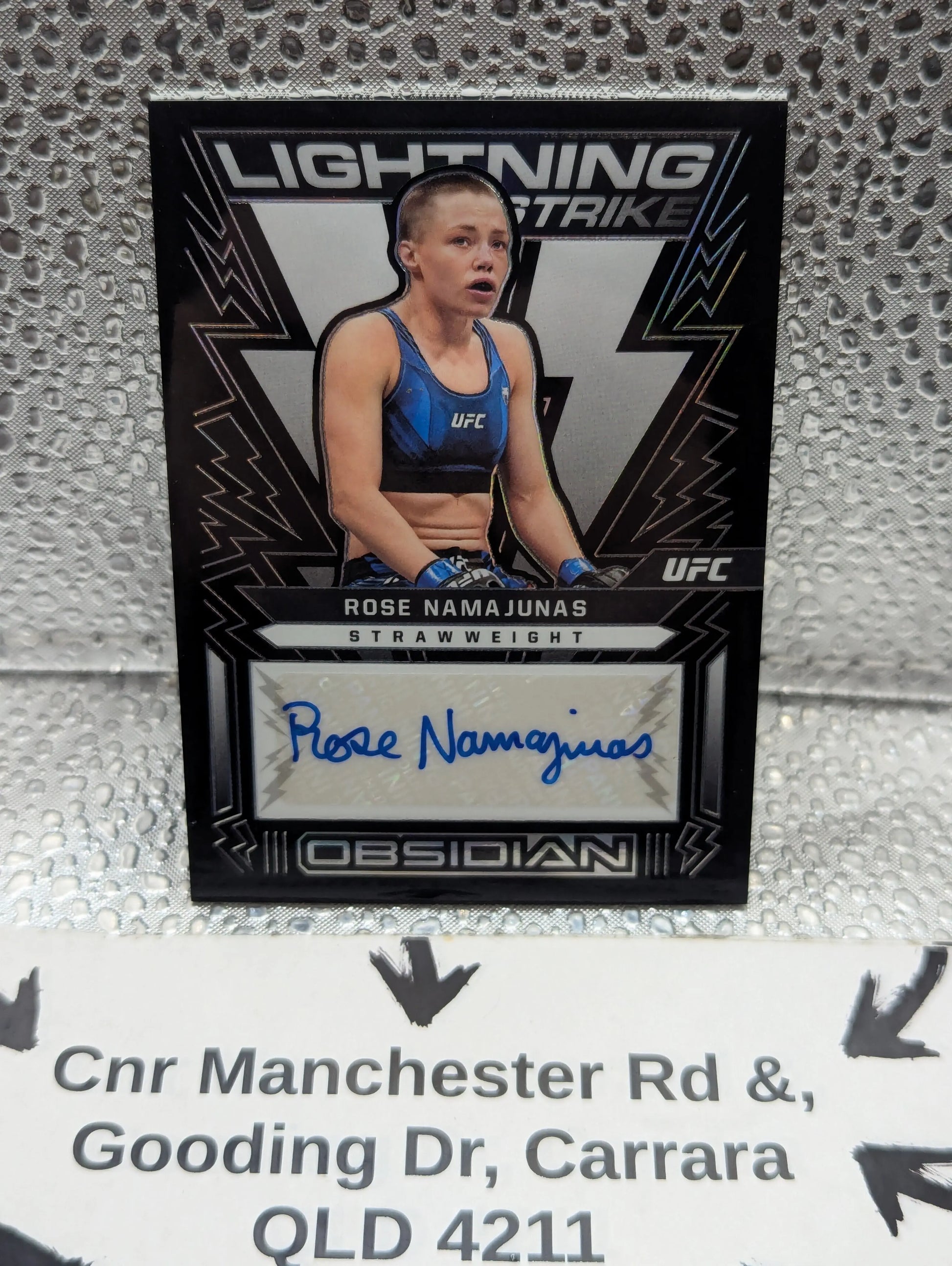 2023 Panini Chronicles UFC Obsidian Lightning Strike Rose Namajunas AUTO FRENLY BRICKS - Open 7 Days