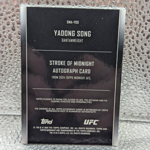 Yadong Song 2024 Topps Midnight UFC - Stroke of Midnight Autographs #SMA-YDS FRENLY BRICKS - Open 7 Days