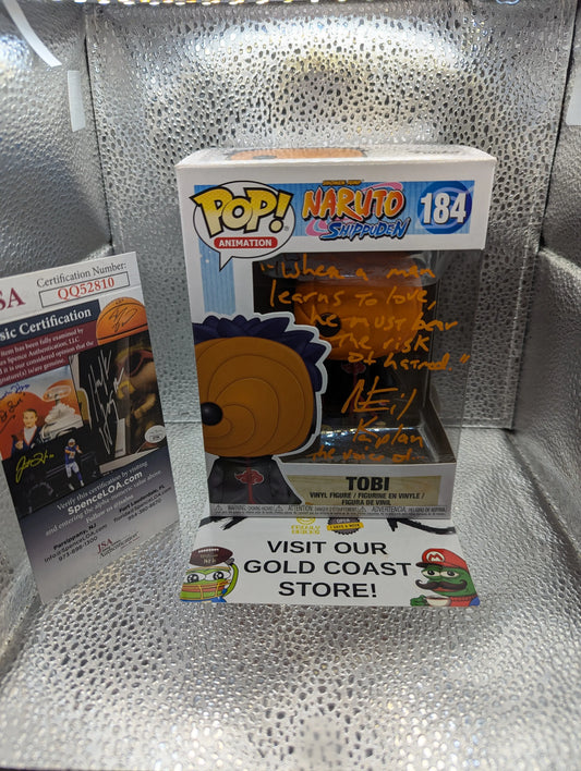 Funko Pop! Naruto Tobi #184 AUTO + JSA COA  FRENLY BRICKS - Open 7 Days