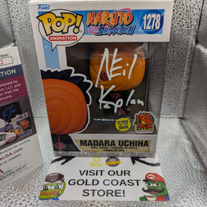 Funko Pop Naruto Shippuden Madara Uchiha 1278 Glow DRAGONS TRADING EXCLUSIVE JSA AUTOGRAPH FRENLY BRICKS - Open 7 Days