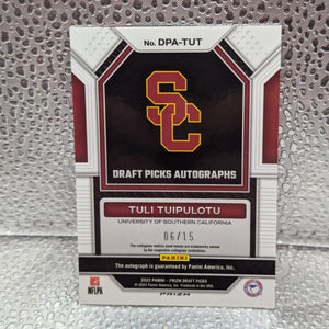 2023 Panini Prizm Draft Picks  Tuli Tuipulotu Pink /15 Southern California FRENLY BRICKS - Open 7 Days