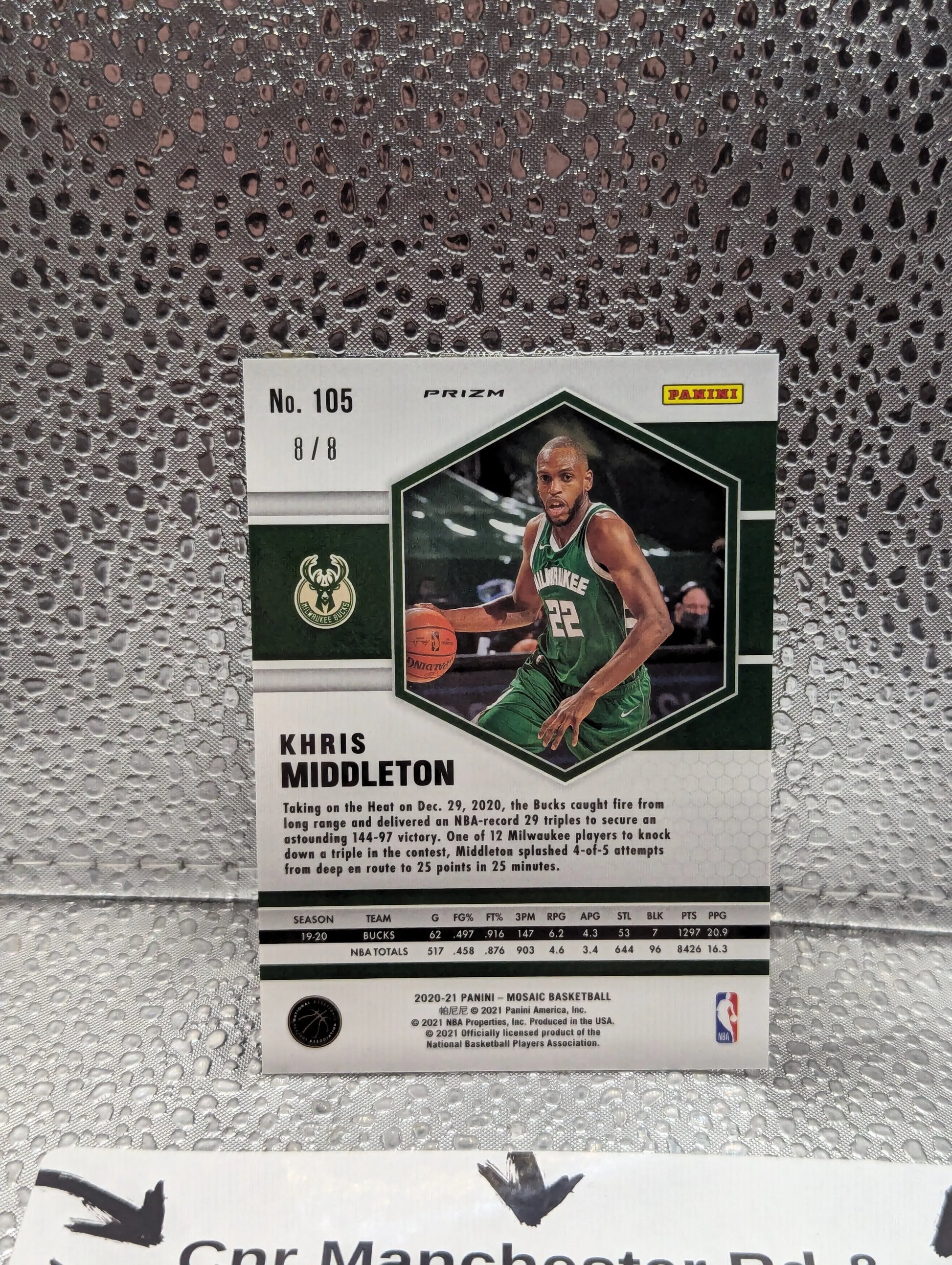 2020-21 Panini Mosaic Gold Khris Middleton /8 Basketball Card FRENLY BRICKS - Open 7 Days