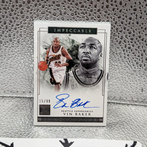 VIN BAKER 2018-19 IMPECCABLE IMMORTAL INK AUTOGRAPH AUTO /99 FRENLY BRICKS - Open 7 Days