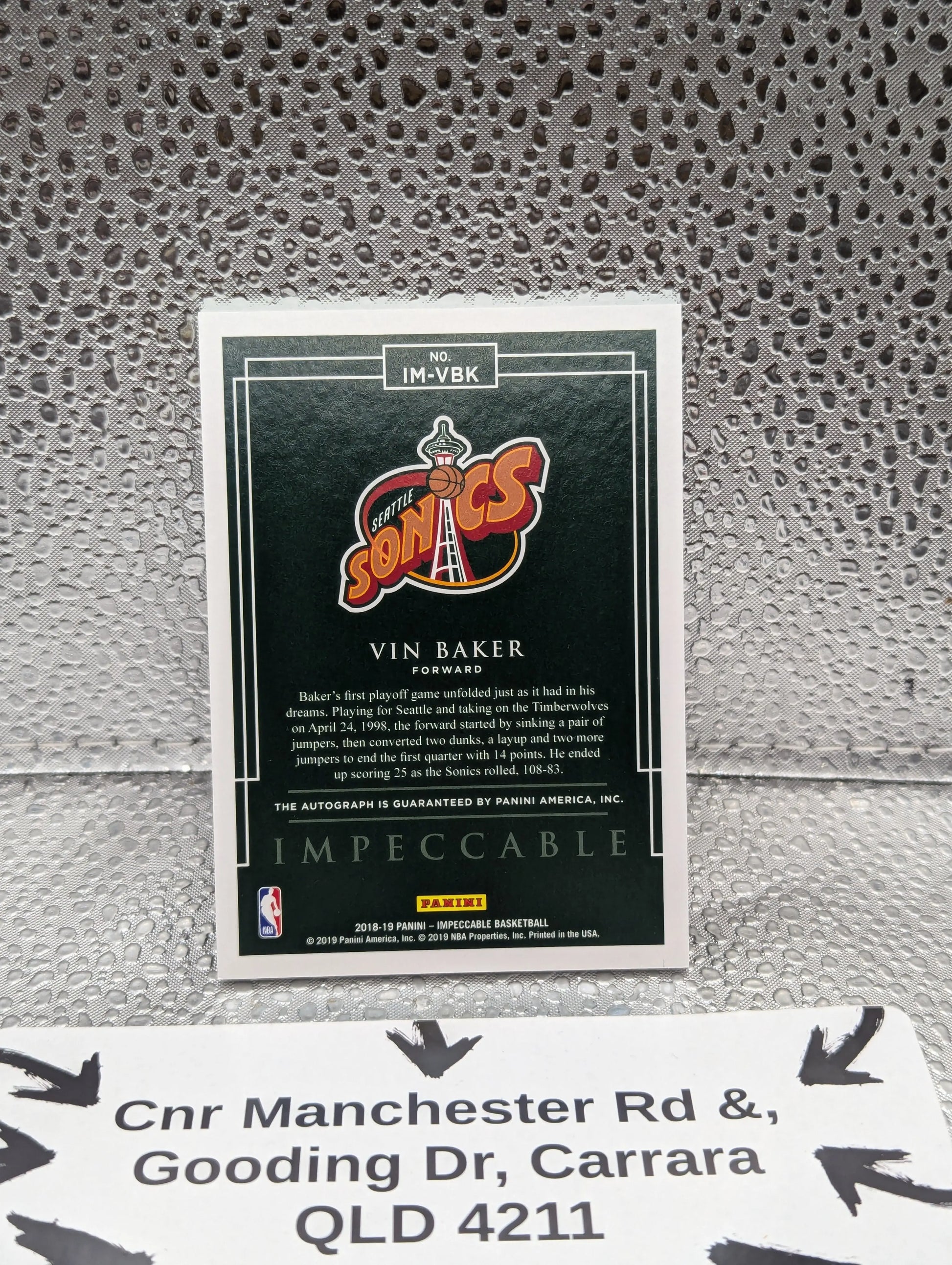 VIN BAKER 2018-19 IMPECCABLE IMMORTAL INK AUTOGRAPH AUTO /99 FRENLY BRICKS - Open 7 Days