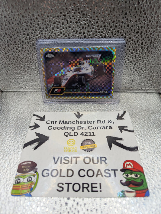 2024 Topps Chrome Formula 1 Mari Boya Gold Checker Flag /50 FRENLY BRICKS - Open 7 Days