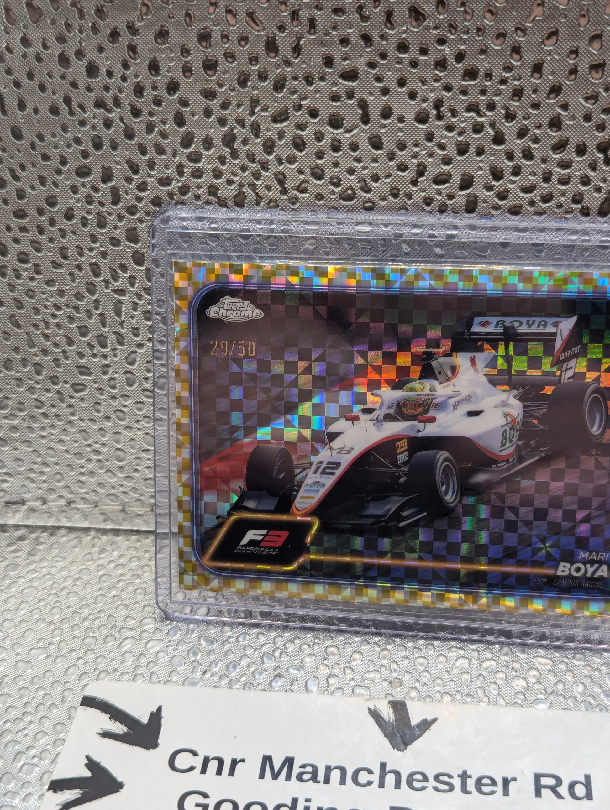 2024 Topps Chrome Formula 1 Mari Boya Gold Checker Flag /50 FRENLY BRICKS - Open 7 Days