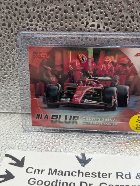 2024 Topps Paddock Pass F1 Formula 1 Carlos Sainz In A Blur Red /50 FRENLY BRICKS - Open 7 Days