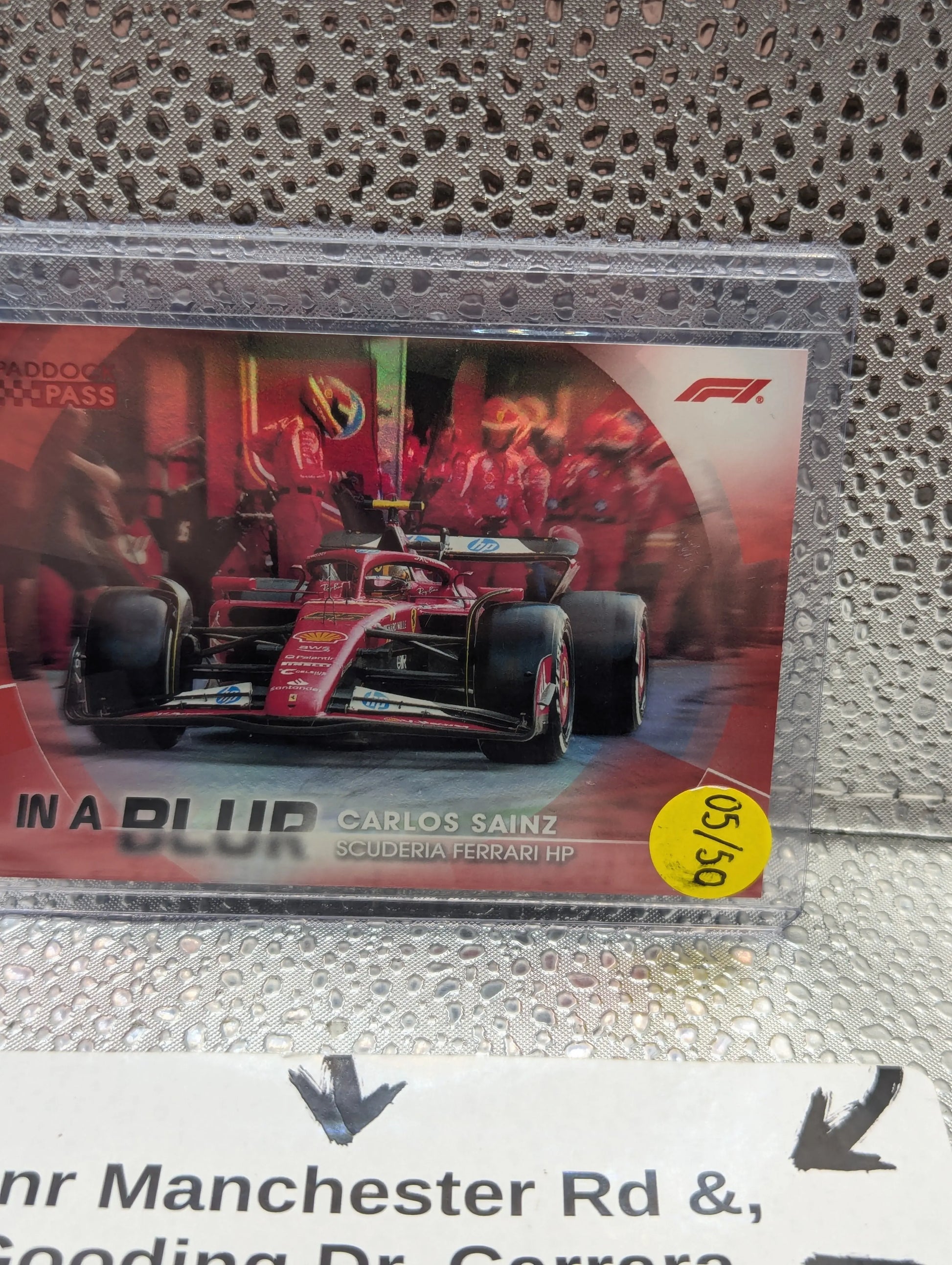 2024 Topps Paddock Pass F1 Formula 1 Carlos Sainz In A Blur Red /50 FRENLY BRICKS - Open 7 Days