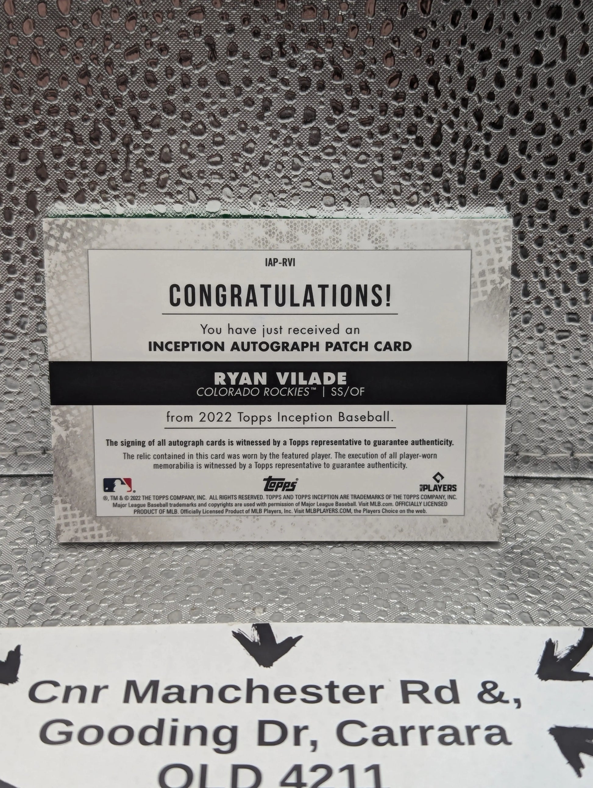 2022 Topps Inception RYAN VILADE Rookie RC Auto Patch Green /99 #IAP-RVI ROCKIES FRENLY BRICKS - Open 7 Days